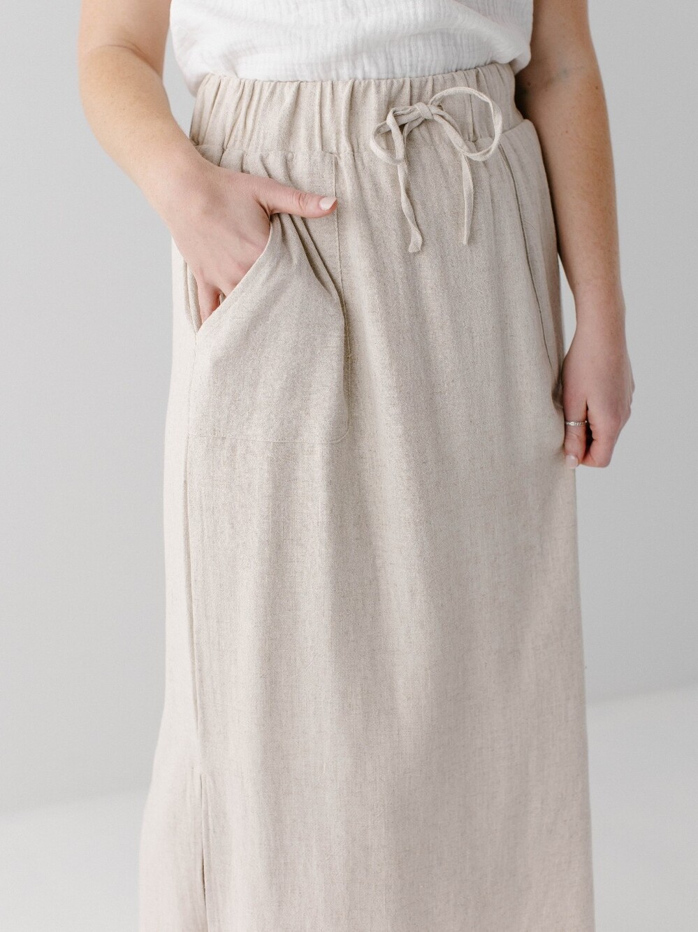 Winslet' Waist Tie Maxi Skirt In Natural (size XS) - Picture 7 of 16
